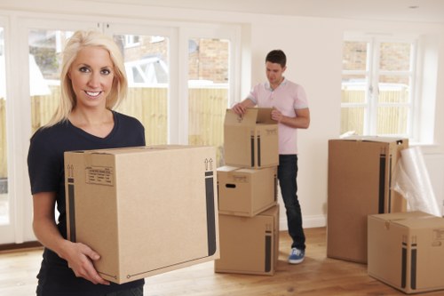 Removal van and moving boxes for a Hounslow home move