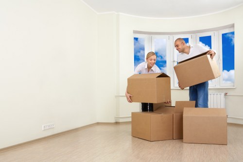 Local removals team working in a Hounslow residential street
