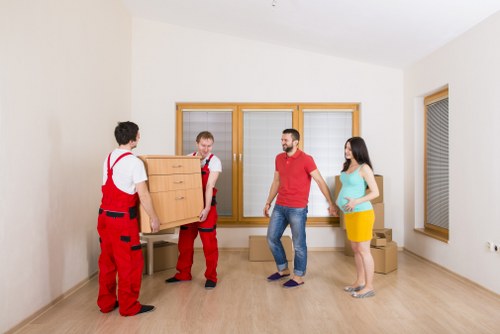Secured moving van with properly arranged cargo