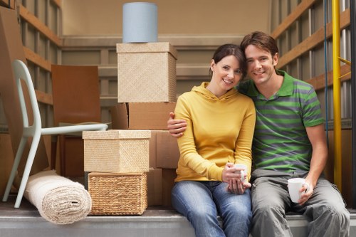 Household items and furniture being loaded for transport in West London
