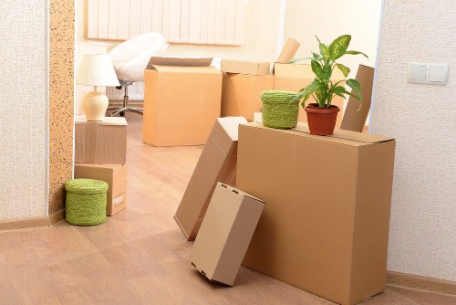 Fragile items being wrapped and labelled for a move in Hounslow