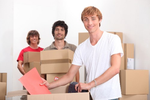 Van loading boxes and furniture for a local move in Hounslow